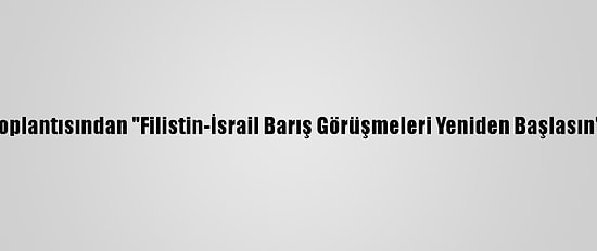 Arap Birliği Toplantısından "Filistin-İsrail Barış Görüşmeleri Yeniden Başlasın" Mesajı Çıktı