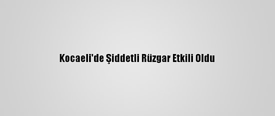 Kocaeli'de Şiddetli Rüzgar Etkili Oldu