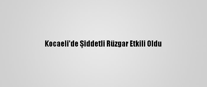 Kocaeli'de Şiddetli Rüzgar Etkili Oldu