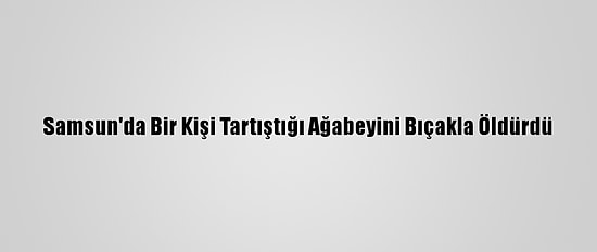 Samsun'da Bir Kişi Tartıştığı Ağabeyini Bıçakla Öldürdü