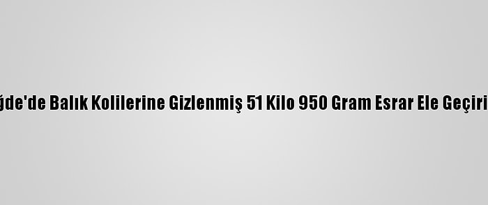 Niğde'de Balık Kolilerine Gizlenmiş 51 Kilo 950 Gram Esrar Ele Geçirildi