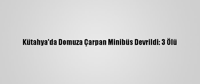 Kütahya'da Domuza Çarpan Minibüs Devrildi: 3 Ölü