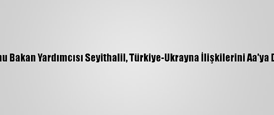 Türkiye Mezunu Bakan Yardımcısı Seyithalil, Türkiye-Ukrayna İlişkilerini Aa'ya Değerlendirdi: