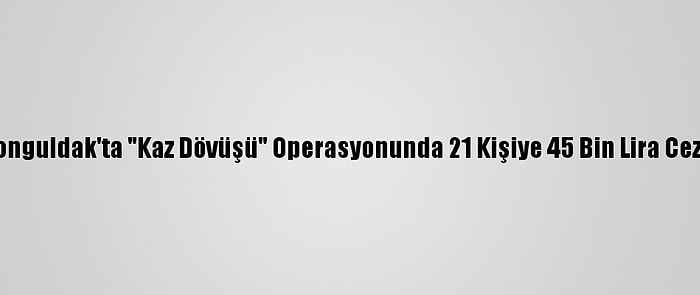 Zonguldak'ta "Kaz Dövüşü" Operasyonunda 21 Kişiye 45 Bin Lira Ceza