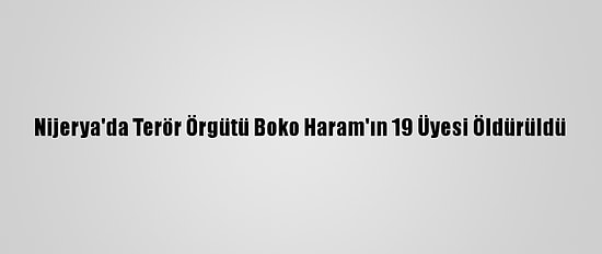 Nijerya'da Terör Örgütü Boko Haram'ın 19 Üyesi Öldürüldü