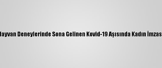 Hayvan Deneylerinde Sona Gelinen Kovid-19 Aşısında Kadın İmzası
