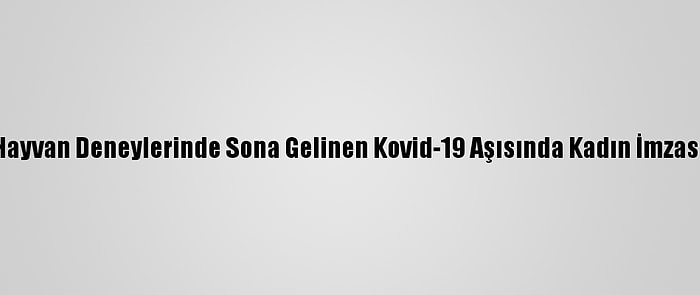 Hayvan Deneylerinde Sona Gelinen Kovid-19 Aşısında Kadın İmzası