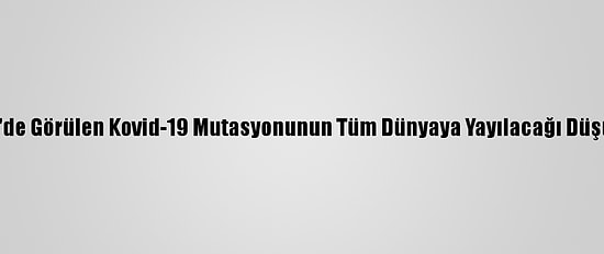 İngiltere'de Görülen Kovid-19 Mutasyonunun Tüm Dünyaya Yayılacağı Düşünülüyor