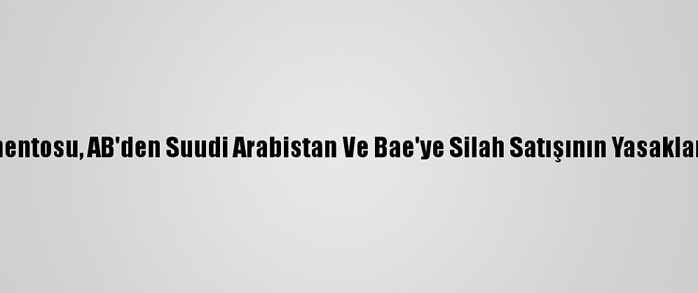Avrupa Parlamentosu, AB'den Suudi Arabistan Ve Bae'ye Silah Satışının Yasaklanmasını İstedi