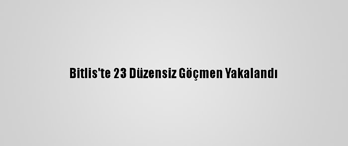 Bitlis'te 23 Düzensiz Göçmen Yakalandı