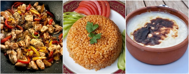 Tavuk sote - bulgur pilavı - sütlaç!