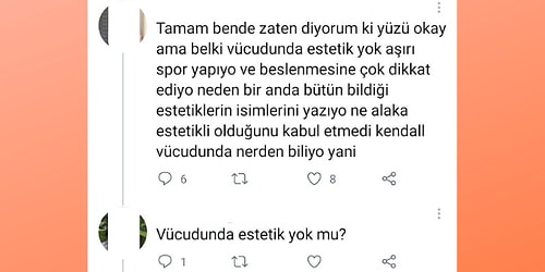 Kendall Jenner'ın Vücuduyla İlgili Birbirlerine Kafa Tutan Estetik Doktoru ve Bir Kullanıcının Diyalogu