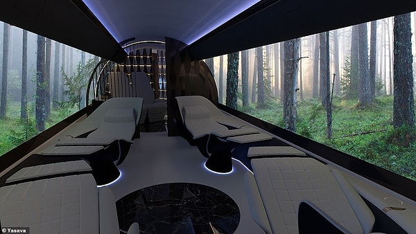 По словам представителей Yasava, OLED-светодиоды можно использовать на «некоторых поверхностях, заменяя традиционный деревянный шпон», и они бывают разных размеров. Здесь на экранах изображена безмятежная лесная сцена