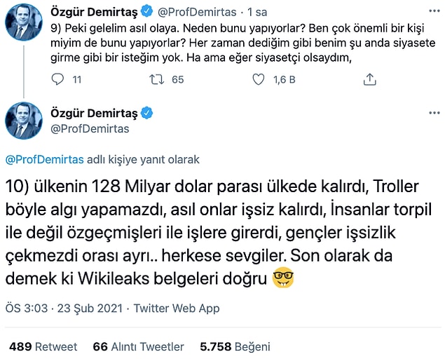 En son mesajında da bombayı patlattı.