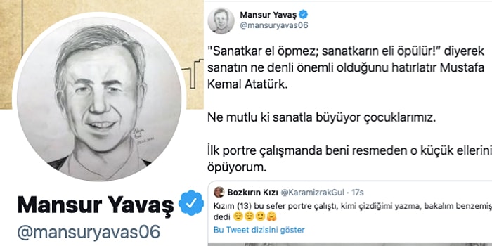 Mansur Yavaş Küçük Hayranının Çizdiği Portreyi Profil Resmi Yaptı