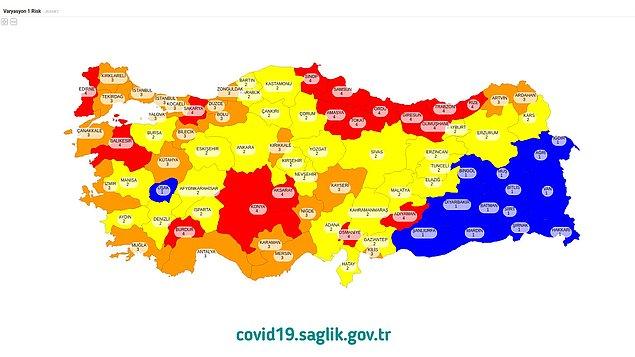 Türkiye Risk Haritasına Göre İller