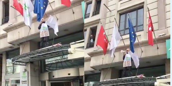 Şişli'de Tek Kişilik Megafonlu Eylem: "Artık Dünyada Ne Krallara Ne de Diktatörlere Yer Olacaktır."