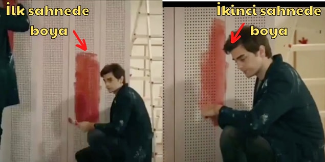 9. Kardeşlerim dizisinde de ilk sahnede boya fazlayken ikinci sahnede azalıyor.