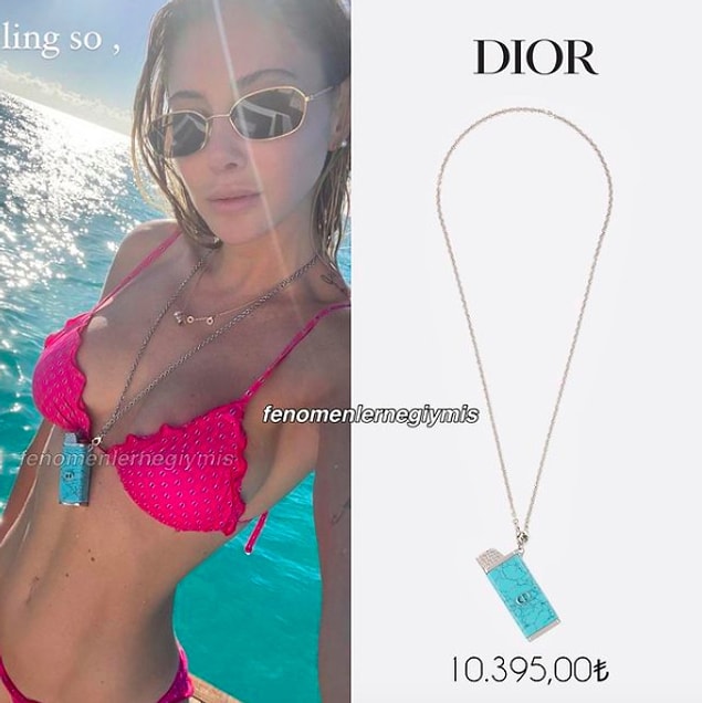 Gelelim şu anlamsız kolyeye. Dior marka çakmak kolyesinin değeri 10 bin lira...