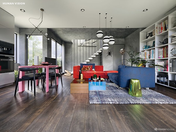 Проект сначала показывает, как бы видел человек одно и то же место.