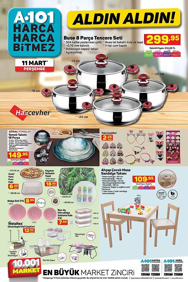 Ahşap çocuk masa sandalye takımı 109,95 TL.