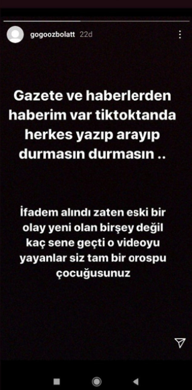 Ardından ise görüntülerin eski olduğunu dile getirmiş ve ifadesinin alındığını söylemişti.