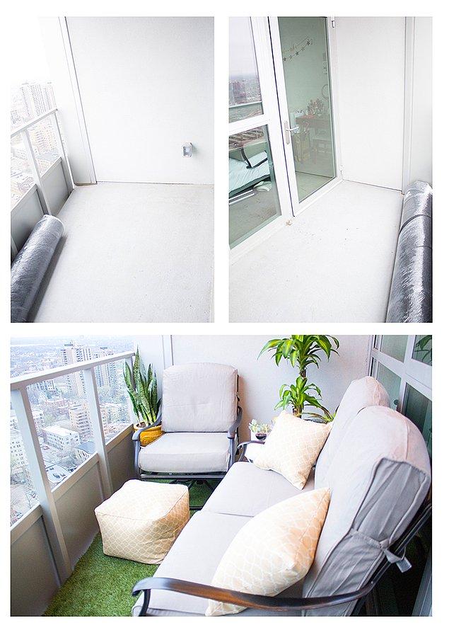 16. Minik balkonlarınızı da rahat oturma alanlarına dönüştürebilirsiniz.