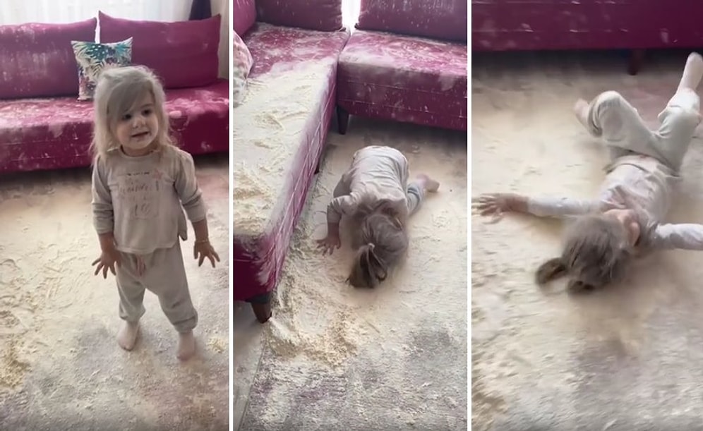 Kilolarca Unu Salona Döküp Bir Güzel de Eğlenen Yaramaz Ufaklık