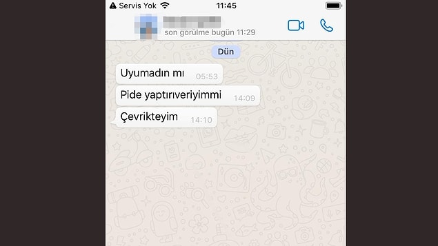"Pide yaptırıp geleyim mi? mesajı