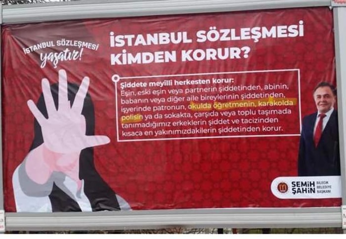 Bilecik Belediye Başkanı Şahin Hakkında İstanbul Sözleşmesi Afişlerinden Dolayı Soruşturma Başlatıldı