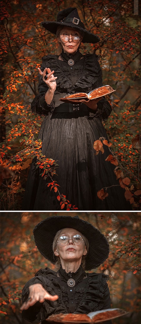 2. Ей очень понравился процесс, и она стала наряжаться для таких случаев