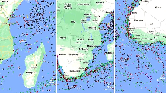 Yüzlerce Gemi Sırada Bekliyor: İşte Süveyş Kanalı’nda Oluşan Gemi Trafiği