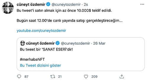 Cüneyt Özdemir, “Bu Tweet Bir ‘Sanat Eseri’dir” Tweetini 10.000 Dolara Sattı! Reaksiyonlar Gecikmedi