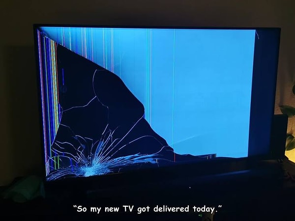 9. "Итак, сегодня мне наконец привезли мой новенький телевизор".