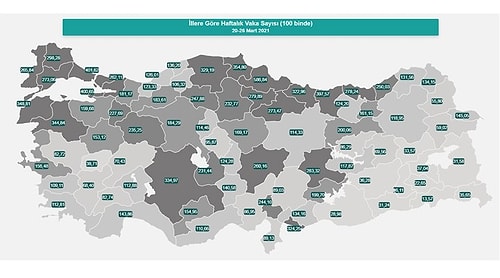 Sağlık Bakanlığı Haritayı Güncelledi: En Fazla Vaka Samsun, İstanbul ve Yalova'da