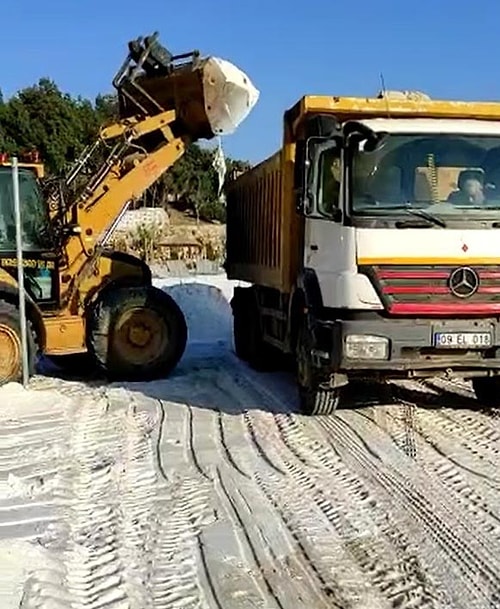 Maldivler Görüntüsü Vermek İçinmiş! Muğla Bodrum'da Plaja Dökülen Kuvars Tozu Kaldırılıyor