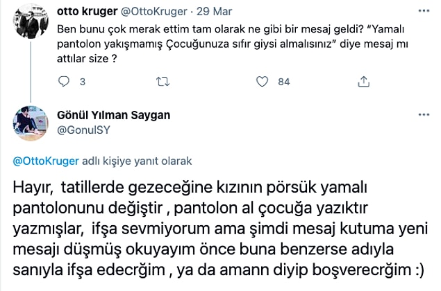 Gündem olan bu 'yamalı pantolon' meselesine birçok yorum da geldi pek tabii...