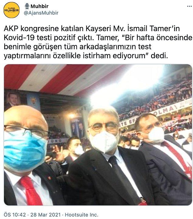 AKP'den gelen bazı kovid-19 vaka haberleri şu şekilde
