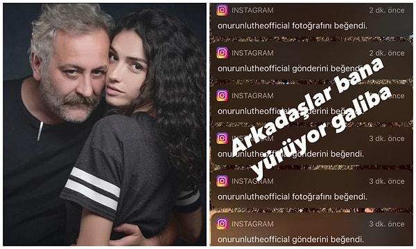 8. Senarist Onur Ünlü, sevgilisi Hazar Ergüçlü'nün sosyal medya hesabındaki tüm fotoğraflarını beğenince Ergüçlü'den esprili bir paylaşım geldi!