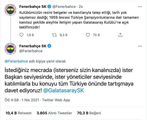 Bugün de Fenerbahçe bu tweetleri atarak Galatasaray'ı adeta düelloya çağırdı! Biz de buradan yola çıkarak bir anket yapalım dedik. Hazırsanız başlayalım: ⬇️