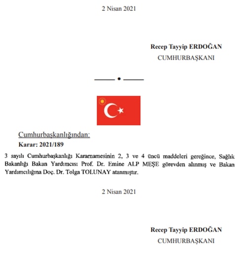 Sağlık Bakanı Yardımcısı Emine Alp Meşe Görevden Alındı