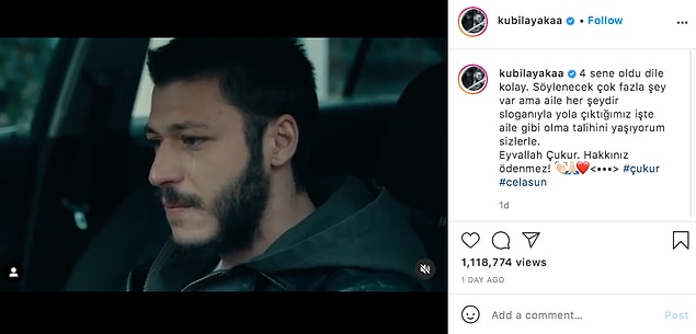 Kubilay bey sosyal medya hesabından hemen bir açıklama paylaştı: