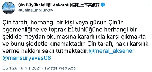 Çin Büyükelçiliği'nin Yavaş ve Akşener'in Doğu Türkistan Paylaşımına Yanıtı Tepkilerin Odağında