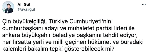 Çin Büyükelçiliği'nin Yavaş ve Akşener'in Doğu Türkistan Paylaşımına Yanıtı Tepkilerin Odağında