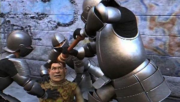 10. Shrek 2 (2004) filminde, biber gazı henüz icat edilmediği için gardiyanlar doğrudan Shrek'in gözlerine biber öğütürler.