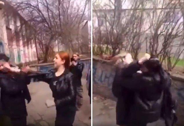 Görüntüleri paylaşan  Gayana Yüksel video açıklamasında, "Kırım’da Kırım Tatarlarına her türlü zulüm devam ediyor.  Bahçesaray meslek lisesinde ve 4. okulda okuyan Rus gençler bir Kırım Tatar kızını aralarına alarak dövdüler. Bir de bunun videosunu çekip sosyal medyada paylaştılar. Aldığım habere göre kız hastahaneye kaldırıldı" dedi.