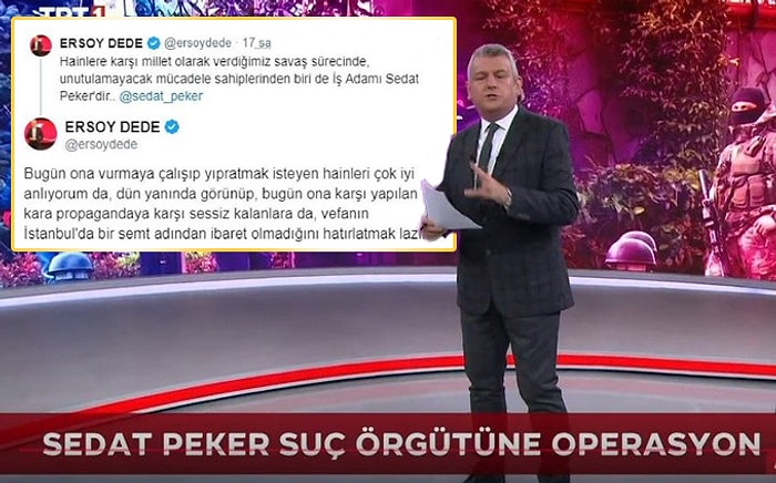 TRT Ana Haber Sunucusu Ersoy Dede'nin Sedat Peker'i Övdüğü Paylaşımlar Ortaya Çıktı!