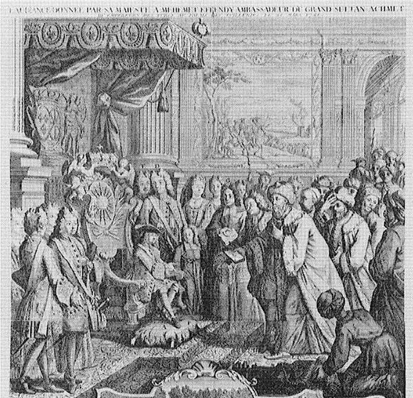 21 Mart 1721'de ise 12 yaşındaki Kral XV. Louis tarafından Tuileries Sarayı'nda kabul edilir Çelebi Mehmed. Bu ilk görüşme tam anlamıyla Paris'te olay olur.