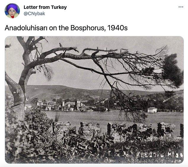 5. İstanbul Boğazı'ndan Anadolu Hisarı'nın Görüntüsü, 1940'lar