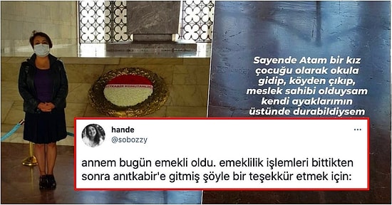 Emekliliği Sonrası Ata'sına Teşekkür İçin Soluğu Anıtkabir'de Alan Annenin Notu Herkesi Duygulandırdı